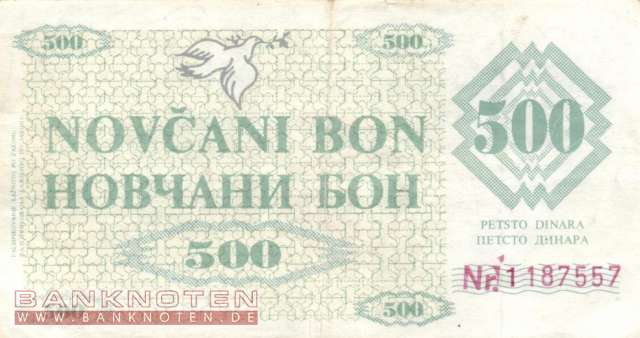 Bosnien Herzegowina - 500  Dinara (#007g_VF)