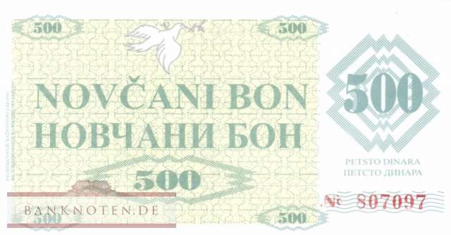 Bosnia and Herzegowina - 500 Dinara (#007r_UNC)