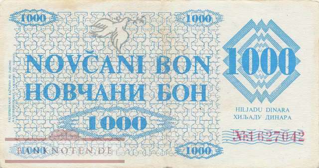 Bosnien Herzegowina - 1.000  Dinara (#008h-4_F)