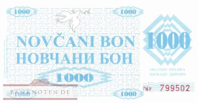 Bosnia and Herzegowina - 1.000  Dinara - counterfeit (#008r-1F_UNC)