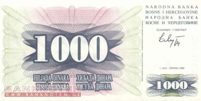 Bosnia and Herzegowina - 1.000  Dinara (#015a_UNC)