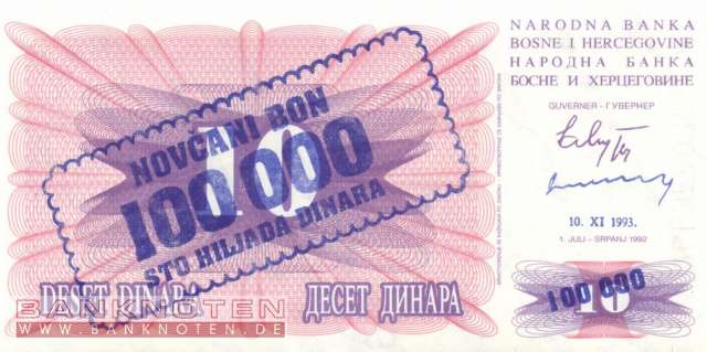 Bosnien Herzegowina - 100.000  Dinara (#034b_UNC)