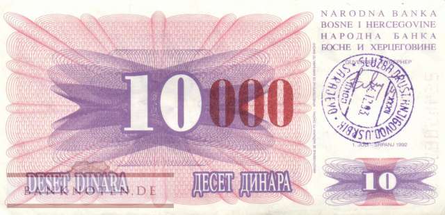 Bosnia and Herzegowina - 10.000  Dinara (#053h_AU)