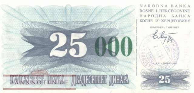 Bosnien Herzegowina - 25.000  Dinara (#054g_UNC)