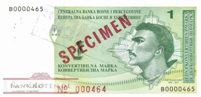 Bosnien Herzegowina - 1  Convertible Marka - SPECIMEN (#059aS2_UNC)