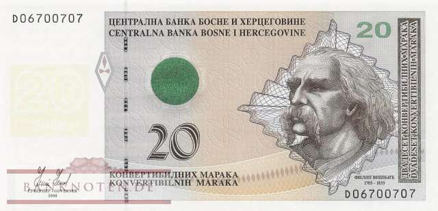 Bosnia and Herzegowina - 20  Convertible Marka (#075_UNC)