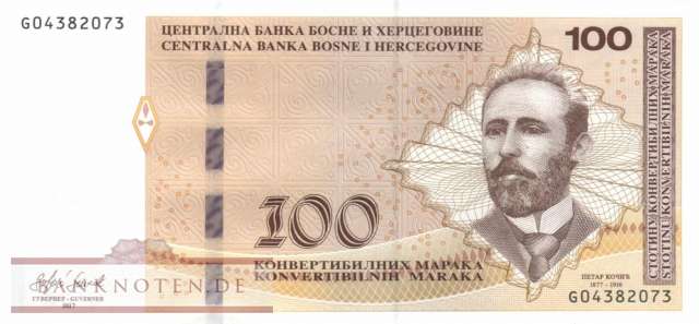 Bosnia and Herzegowina - 100  Convertible Maraka (#087b_UNC)