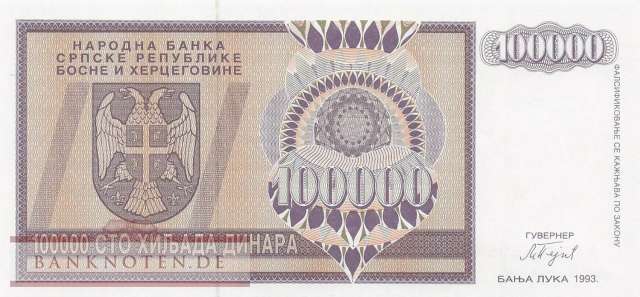 Bosnia and Herzegowina - 100.000  Dinara (#141a_UNC)