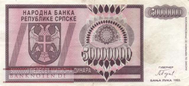Bosnien Herzegowina - 50 Millionen Dinara (#145a_F)