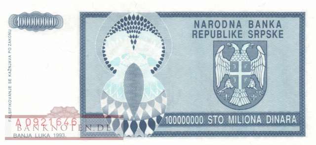 Bosnia and Herzegowina - 100 Million Dinara (#146a_UNC)