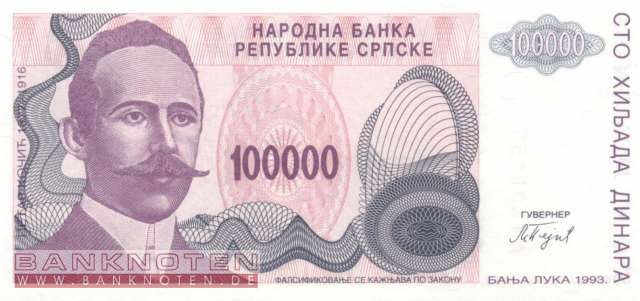Bosnien Herzegowina - 100.000  Dinara (#154a_UNC)