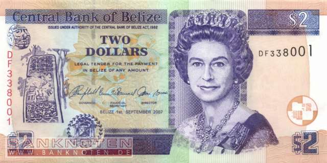 Belize - 2  Dollars (#066c_UNC)