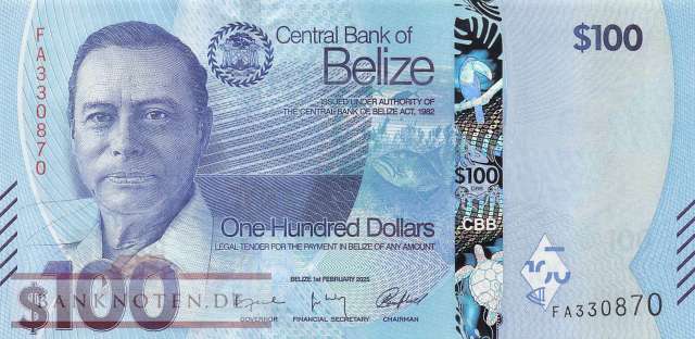 Belize - 100  Dollars (#078_UNC)