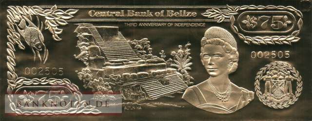 Belize - 75  Dollars (#CS1-075-3_UNC)