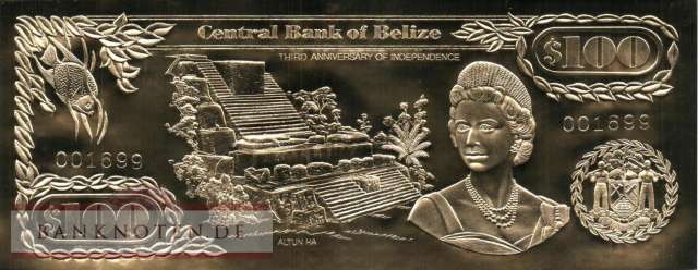 Belize - 100  Dollars (#CS1-100-4_UNC)