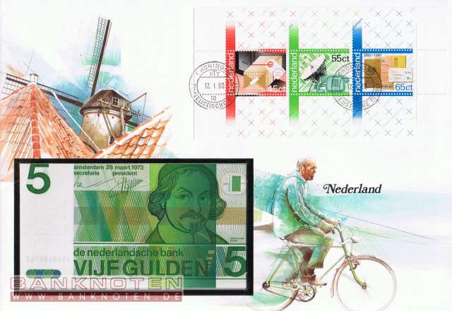 Banknote Cover Netherlands - 5  Gulden (#NLD01_UNC)