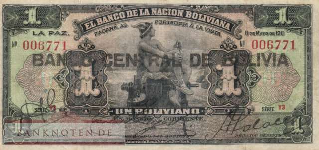 Bolivia - 1  Boliviano (#112-3_F)