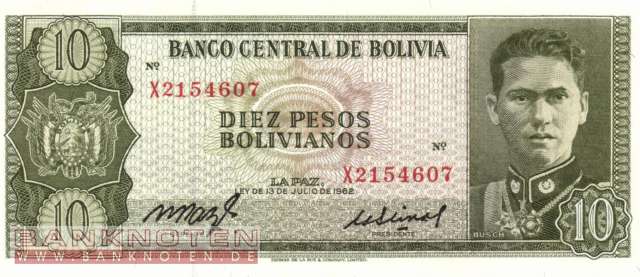 Bolivien - 10  Pesos Bolivianos (#154a-U16_UNC)