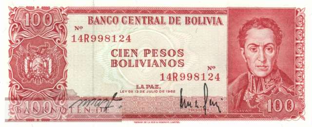Bolivien - 100  Pesos Bolivianos (#164_A-U1_UNC)