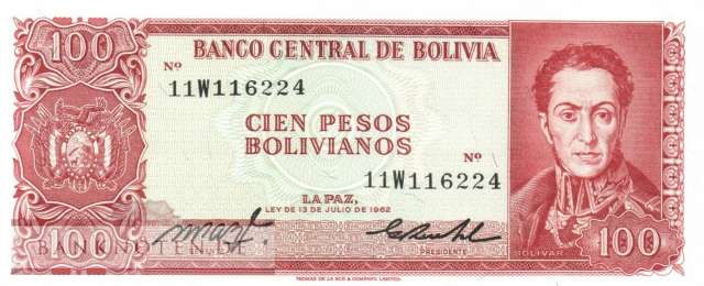 Bolivia - 100  Pesos Bolivianos (#164a-U1_UNC)