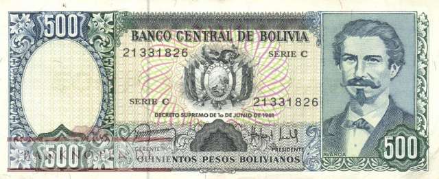 Bolivia - 500  Pesos Bolivianos (#166a-C_VF)