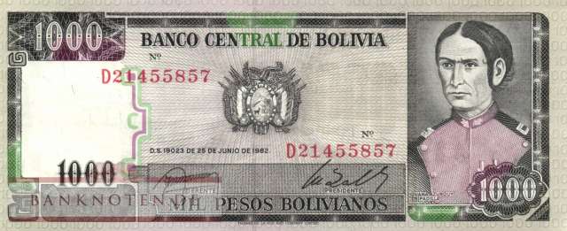 Bolivia - 1.000  Pesos Bolivianos (#167a-U3_XF)