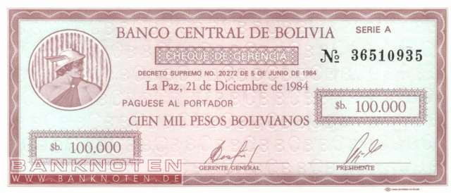Bolivia - 100.000  Pesos Bolivianos (#188_UNC)