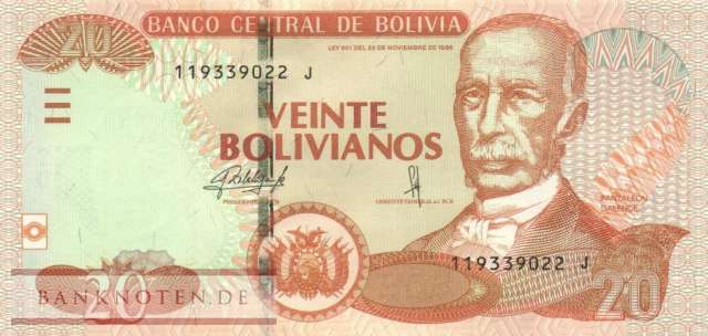 Bolivia - 20  Bolivianos (#244-U2_UNC)