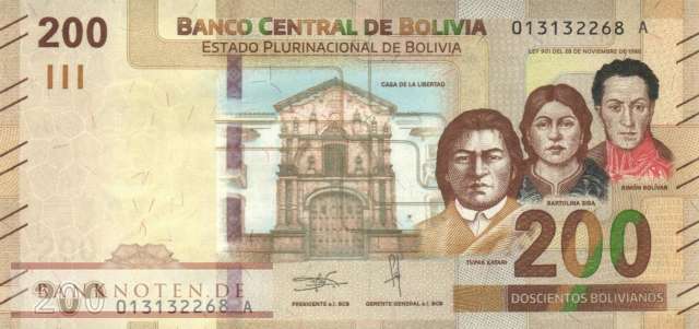 Bolivien - 200  Bolivianos (#252_UNC)