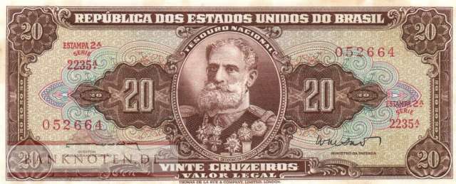 Brazil - 20  Cruzeiros (#178a_AU)