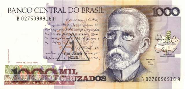 Brazil - 1  Cruzado Novo (#216b_UNC)