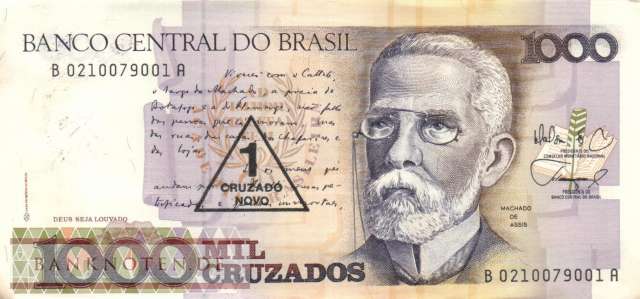 Brazil - 1  Cruzado Novo (#216b_AU)