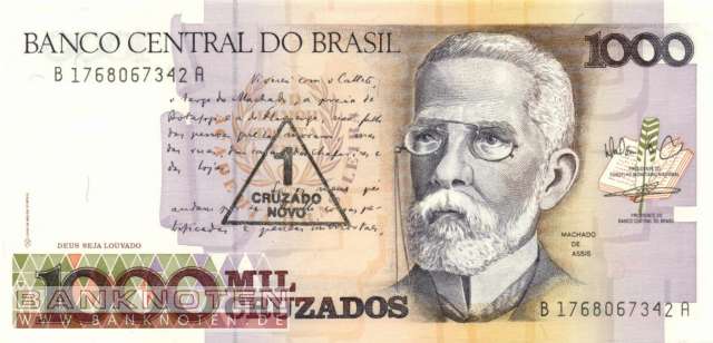 Brazil - 1  Cruzado Novo (#216c_UNC)