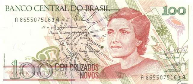 Brazil - 100  Cruzados Novos (#220b_UNC)