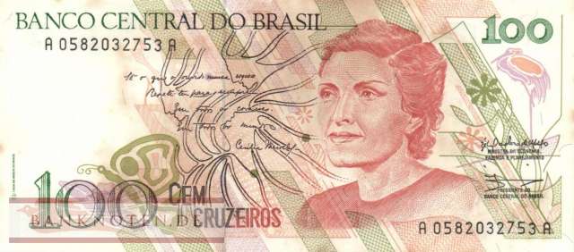 Brazil - 100  Cruzeiros (#228_AU)
