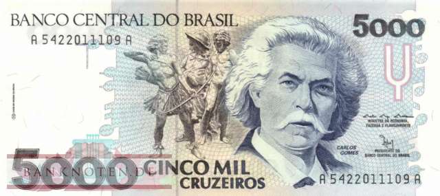Brasilien - 5.000  Cruzeiros (#232b_UNC)