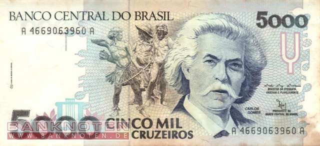 Brazil - 5.000  Cruzeiros (#232b_XF)
