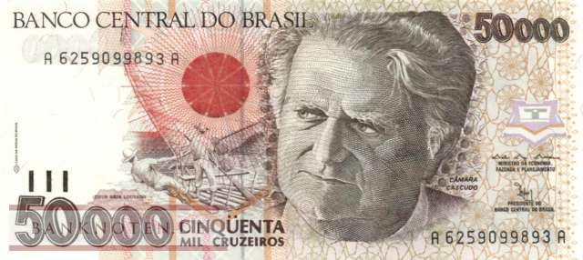 Brasilien - 50.000  Cruzeiros (#234a_UNC)