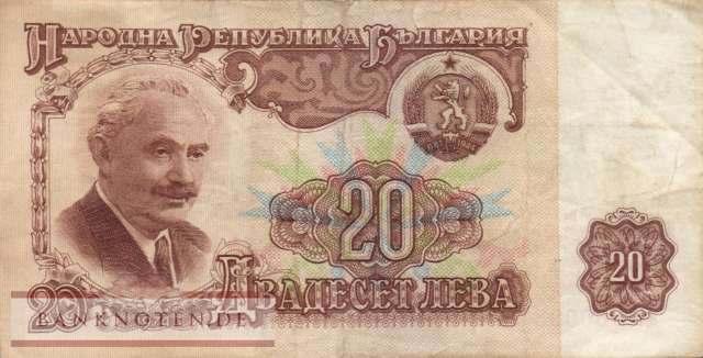 Bulgaria - 20  Leva (#097a_F)