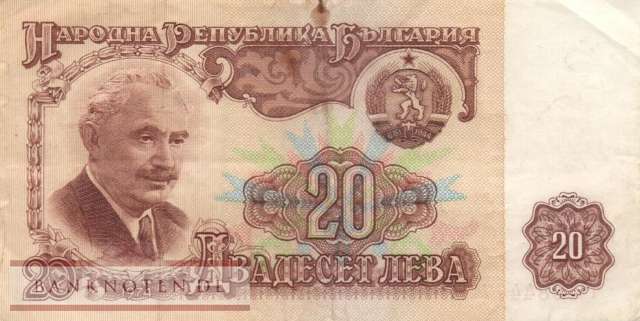 Bulgarien - 20  Leva (#097a_VF)