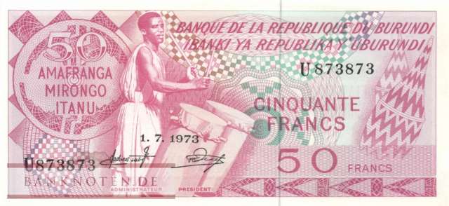 Burundi - 50  Francs (#022b_UNC)