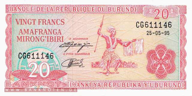 Burundi - 20  Francs (#027c-95_UNC)