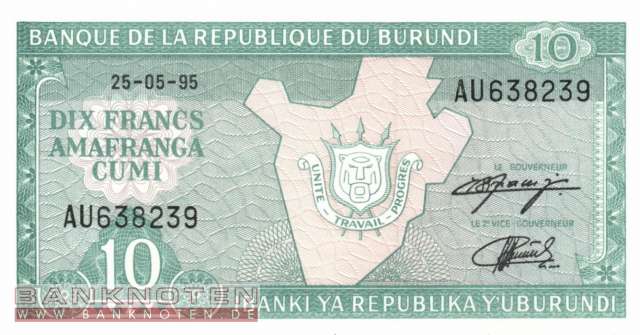 Burundi - 10  Francs (#033c_UNC)