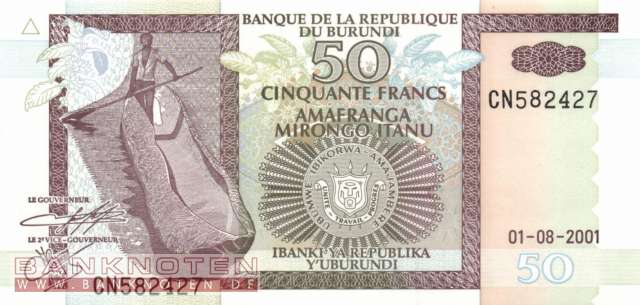 Burundi - 50  Francs (#036c_UNC)