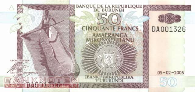 Burundi - 50  Francs (#036e_UNC)