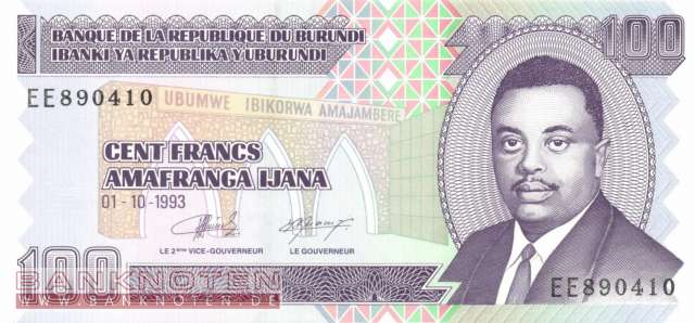 Burundi - 100  Francs (#037a_UNC)