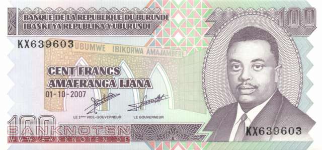 Burundi - 100  Francs (#037f_UNC)