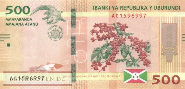 Burundi - 500  Francs (#050b_UNC)
