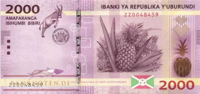 Burundi - 2.000  Francs - Replacement (#052aR_UNC)