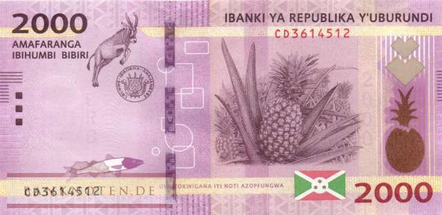 Burundi - 2.000  Francs (#052b_UNC)